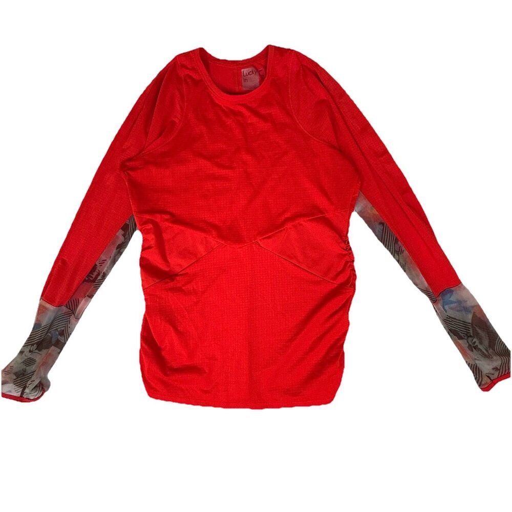 Lucky in Love Top Medium Mesh Long Sleeve Sun Protection Pullover Multi Color